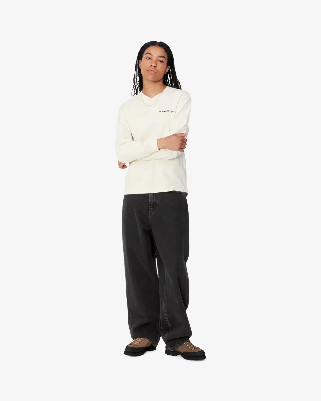 W' BRANDON PANT - BLACK STONE WASHED - Image 3