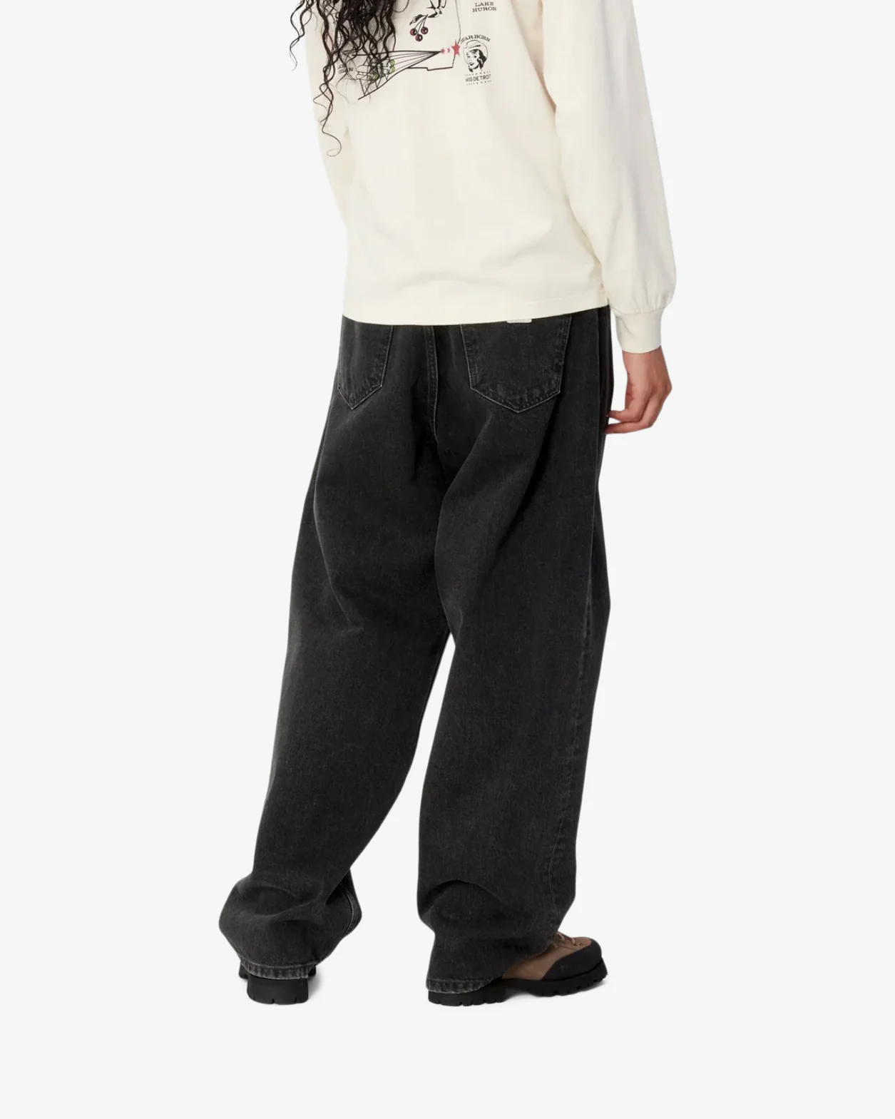 W' BRANDON PANT - BLACK STONE WASHED - Image 4
