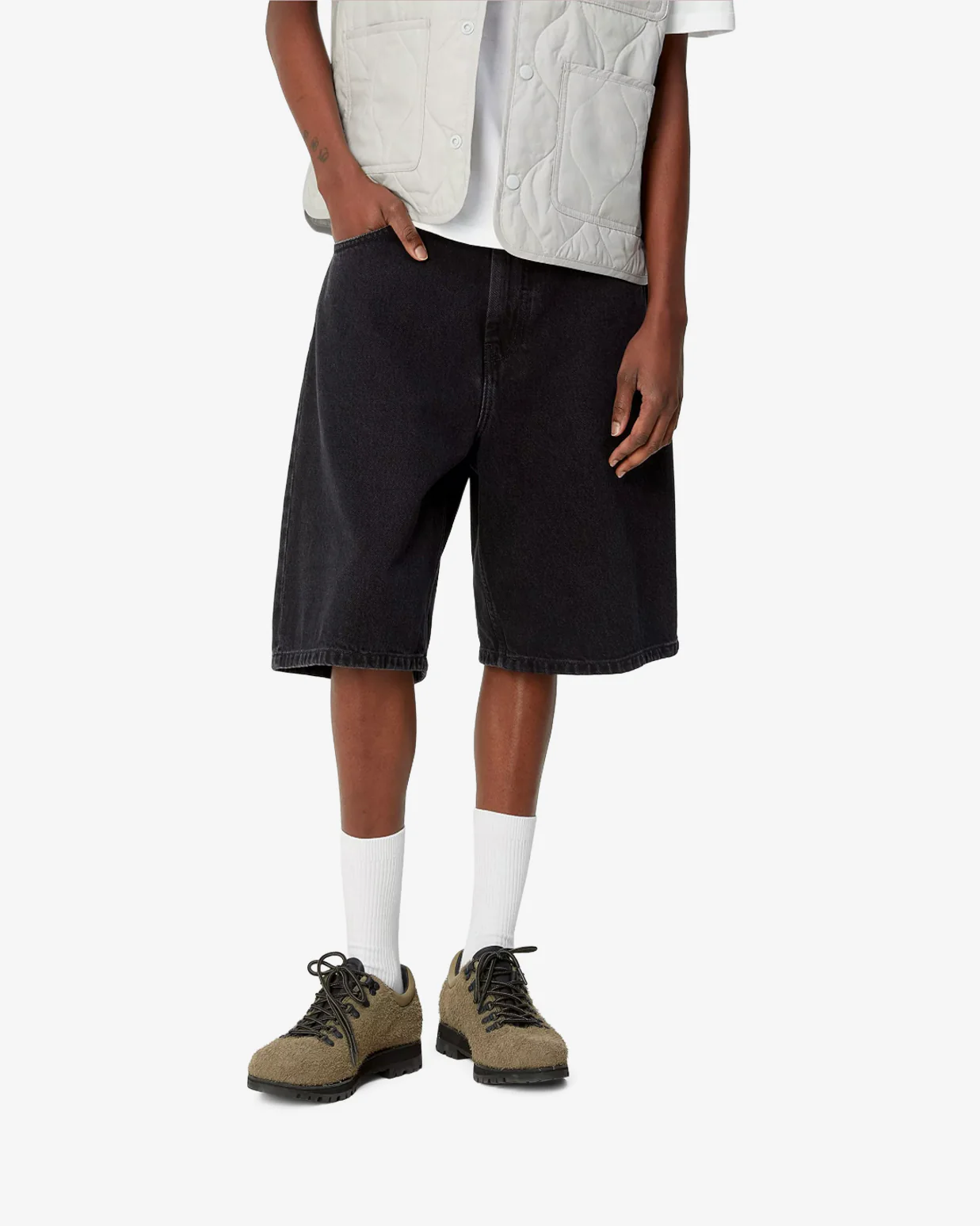 W' BRANDON SHORT - BLACK STONE WASHED - Image 3