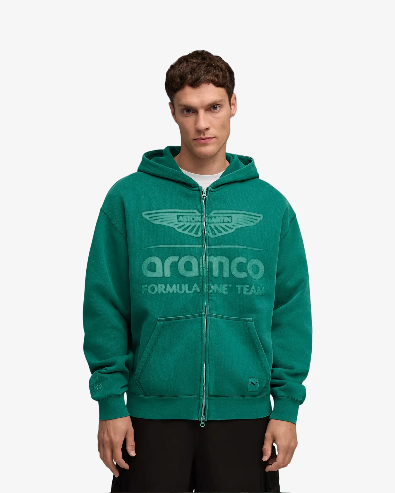 ASTON MARTIN F1 FULL ZIP HOODIE - GREEN LUX - Image 3